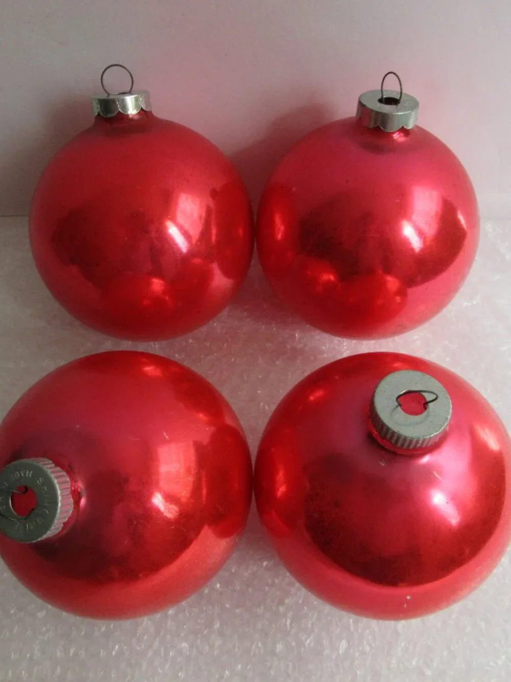 4 Shiny Brite Glass Ornaments Large (3